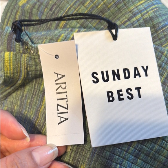 Aritzia| Sunday Best Green Sheath Midi Dress Halter Sleeveless - Picture 3 of 5